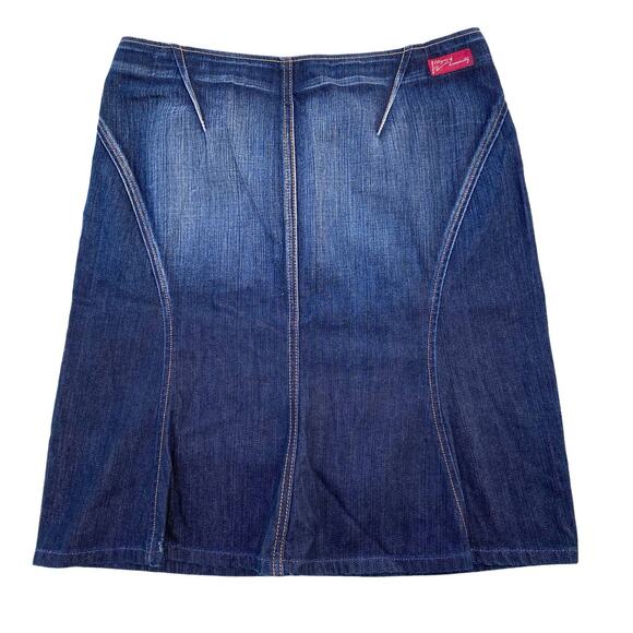 New Citizens of Humanity Women's Dark Wash Godet Knee Length Denim Jean Skirt 30 - Picture 7 of 9